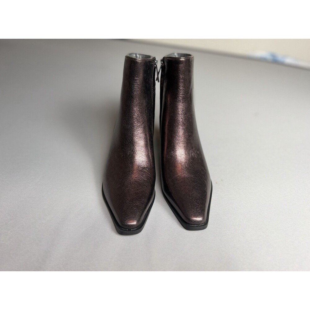 Franco Sarto L-Vivian Metallic Western Ankle Boots Bronze Leather NEW Size 7.5 - Picture 4 of 16